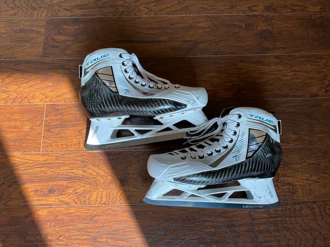 Pro Stock True Custom Goalie Skates with Bauer Holders - Size ~9.5D