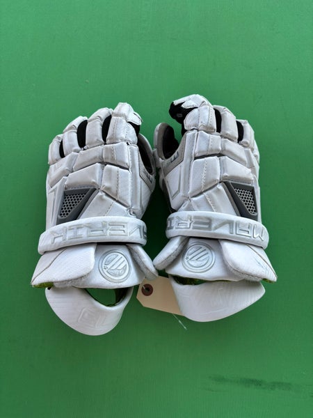 White Maverik M5 Lacrosse Gloves 13"