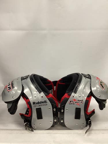 Used Riddell POWER SPX FB Shoulder Pads Grey LG 11851-S000037762