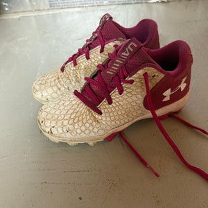Pink Kids 2Y (Big Kids / Youth) Youth Under Armour High Top Molded Cleats (Used)