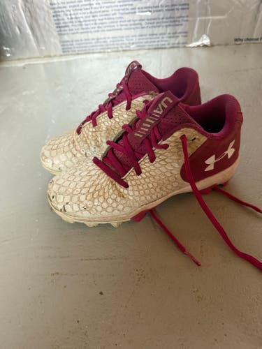 Pink Kids 2Y (Big Kids / Youth) Youth Under Armour High Top Molded Cleats (Used)