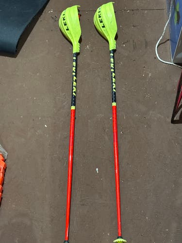 48in (120cm) Leki World Cup Lite SL Racing Ski Poles (Used) With Cobra Guards