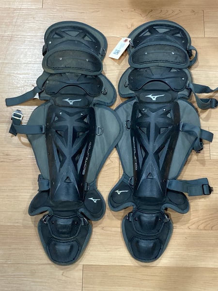 Used Senior Mizuno Samurai Catcher's Shin Guards 15.5"