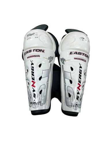 Used Easton SYNERGY Senior Shin Guards White 12" 11833-S000165808