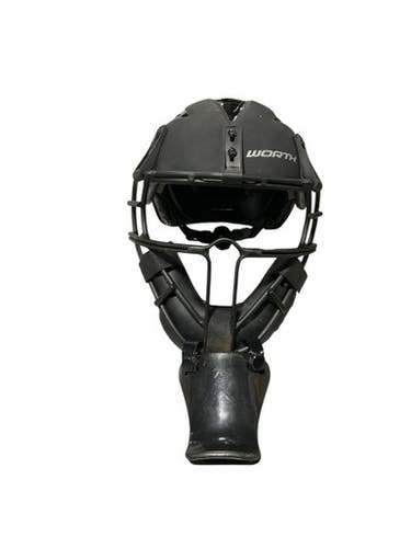 Used Worth SLOWPITCH HELMET Batting Helmet w/Mask Black One Size 11834-S000038045