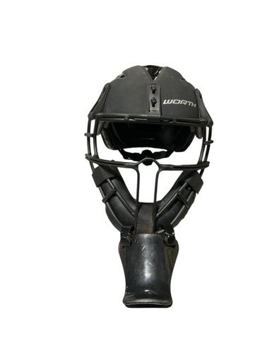 Used Worth SLOWPITCH HELMET Batting Helmet w/Mask Black One Size 11834-S000038045
