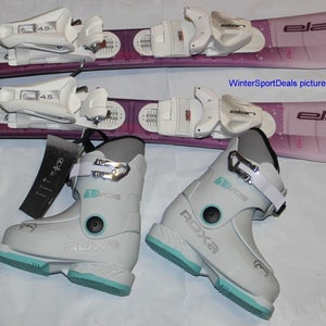 ELAN 70cm SKY kids girls skis EL 4.5  adjustable Bindings + 15.5 Roxa Jade1 boot