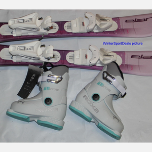 ELAN 70cm SKY kids girls skis EL 4.5  adjustable Bindings + 14.5 Roxa Jade1 boot