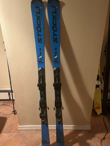 Unisex 2024 Stockli 160 cm Racing laser sl Skis With Bindings Max Din 16 (Used)