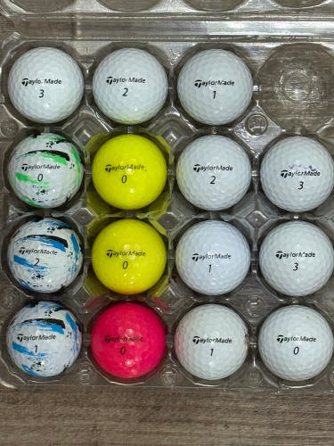 15 TaylorMade SpeedSoft Golf Balls, A Few with Ink Design