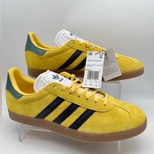 Adidas Men's JAMAICA GAZELLE SHOES |Size 10.5| Spring Yellow/Core Black/Gum NEW