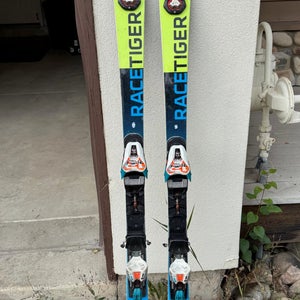 2017 Racing 155 cm Volkl Racetiger SL Skis With Bindings Max Din 12 (Used)