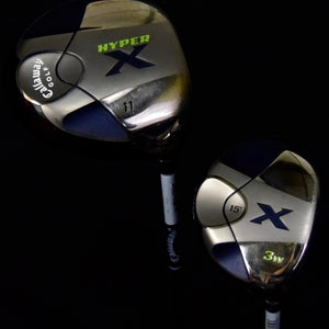 CALLAWAY HYPER X CLUBS SET (2) FLEX: REGULAR LENGTH: D-45 3W-32 IN RH