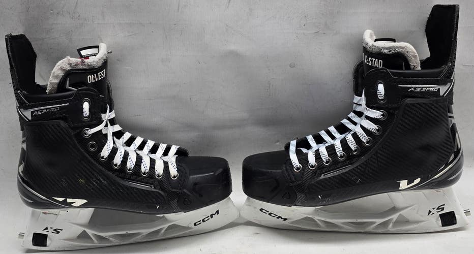CCM SuperTacks AS3 Pro Custom Ice Hockey Skates 8 1/4 Regular Pro Stock Used NCAA (14255)