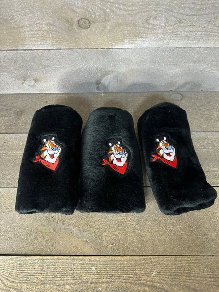 Vintage Tony The Tiger Kellogg Golf Driver Head Covers 1 3 5 Black Embroidered