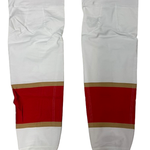 REEBOK CUSTOM HOCKEY SOCKS FLORDIA PANTHERS WHITE PRO STOCK NHL LARGE SIZE NEW (14337)