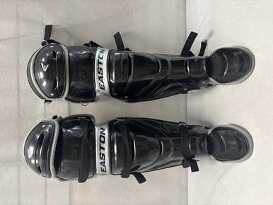 Used Easton GAMETIME SHINGUARDS ADT Catchers Leg Guards Black Adult 11490-S000265446