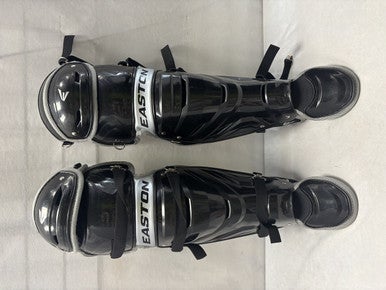 Used Easton GAMETIME SHINGUARDS ADT Catchers Leg Guards Black Adult 11490-S000265446