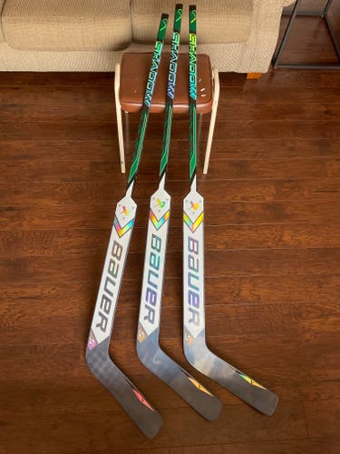 3 pack - Pro Stock Bauer Shadow Goalie Sticks - 25”