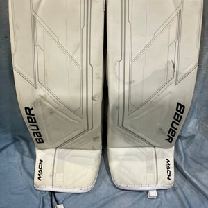 White Small Senior Bauer Supreme Mach Goalie Leg Pads (Used)