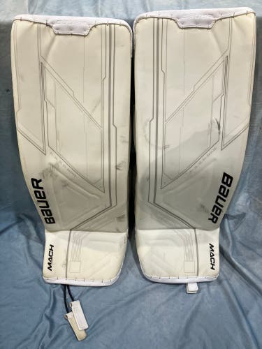 White Small Senior Bauer Supreme Mach Goalie Leg Pads (Used)