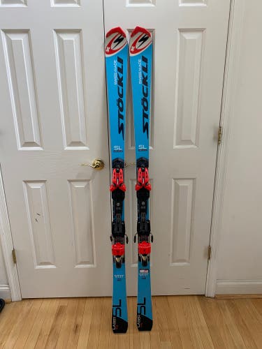 Unisex 2018 Stockli Laser SL FIS 165 cm Racing Skis With Bindings Max Din 12 (Used)