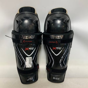 Used Bauer X800 LITE Intermediate Shin Guards Black 13" 11823-S000034178