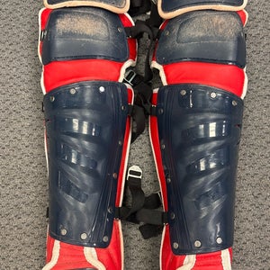 17" Nike Catcher's shin leg guards adult senior sr red white and blue USA