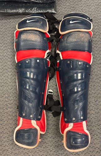 17" Nike Catcher's shin leg guards adult senior sr red white and blue USA