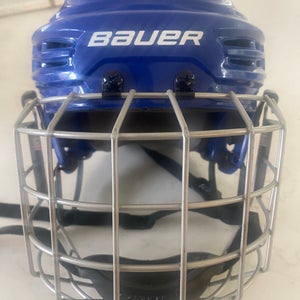 BLUE - Size Medium - Bauer IMS 5.0 Helmet with Bauer Profile Cage (Used)