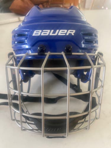 BLUE - Size Medium - Bauer IMS 5.0 Helmet with Bauer Profile Cage (Used)