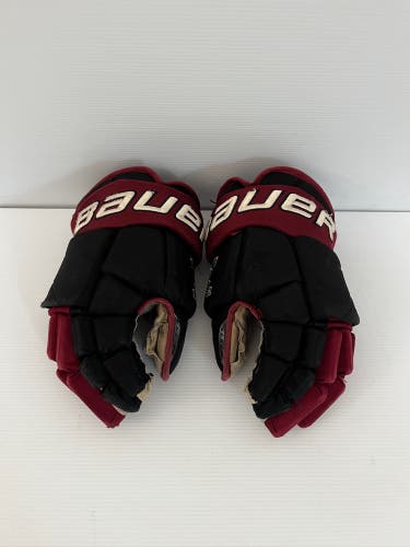 Used Senior Bauer Vapor Pro Team Pro Stock Size 14" Gloves Black/Maroon