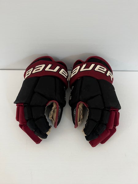 Used Senior Bauer Vapor Pro Team Pro Stock Size 14" Gloves Black/Maroon