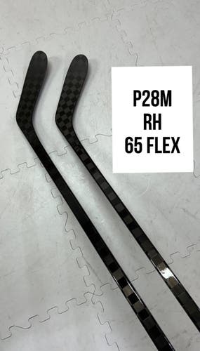 Senior(2x)Right P28M 65 Flex 66” ProBlackStock™ Unbranded Blackouts Pro Stock Nexus Hockey Sticks