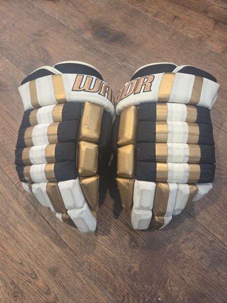 Warrior Bonafide X black gold and white Gloves 15" (Used)