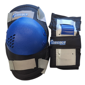 Used Chicago CHICAGO SKATES ELBOW AND KNEE PADS Inline Protective Set Royal Blue SM 11862-S000090793