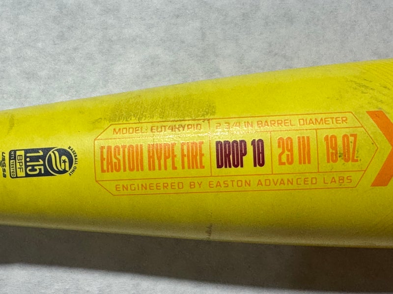 2024 Easton Hype Fire Composite USSSA Certified Bat (-10) 19 oz 29" (Used)