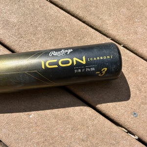 2023 Rawlings icon BBCOR Certified Bat (-3) 28 oz 31" (Used)