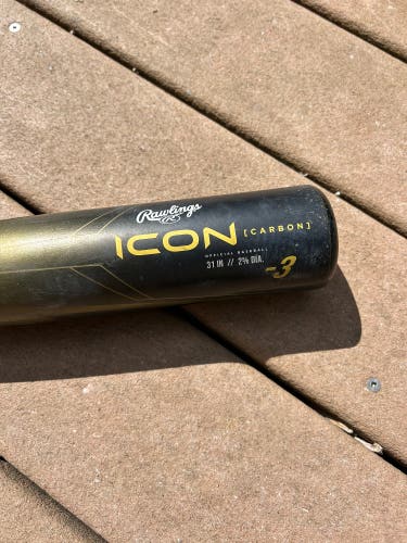 2023 Rawlings icon BBCOR Certified Bat (-3) 28 oz 31" (Used)