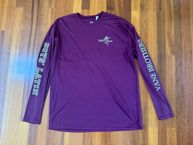Boys’ Latin Bar South Key Largo, FL Long Sleeve Burgundy T Shirt XL