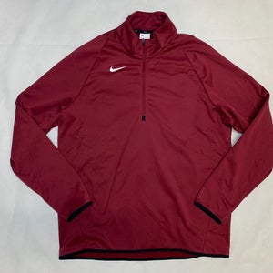 Nike Therma-FIT 1/4 Zip Fleece Top Men's Large Pullover Jacket CN9492 Maroon Red