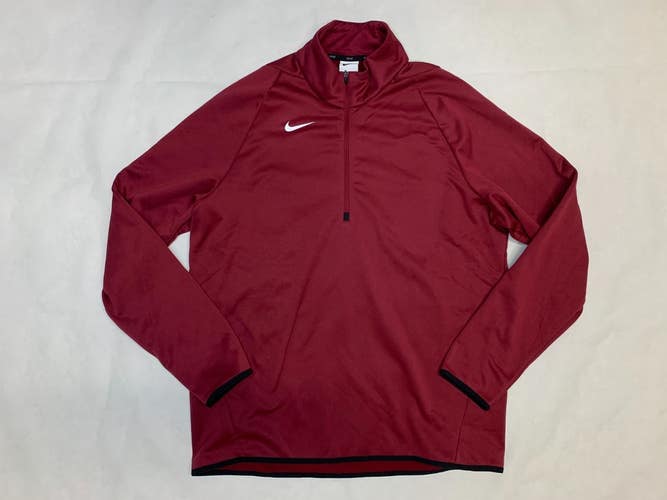 Nike Therma-FIT 1/4 Zip Fleece Top Men's Large Pullover Jacket CN9492 Maroon Red