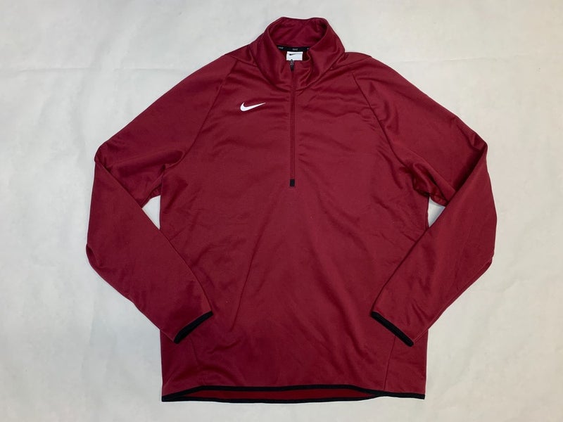 Nike Therma-FIT 1/4 Zip Fleece Top Men's Large Pullover Jacket CN9492 Maroon Red