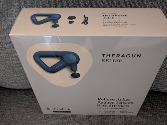 Theragun Relief Percussion Massager - Brand New, Sealed in Box! (Navy Blue)