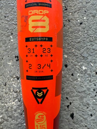 2025 Easton Hype Fire Composite USSSA Certified Bat (-8) 23 oz 31" (Used)