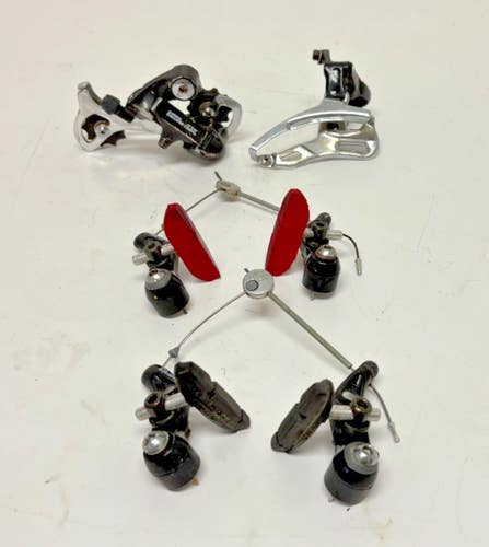 Vintage 1990s Shimano Deore LX M563 3x8 Speed Derailleurs & Cantilever Brakes