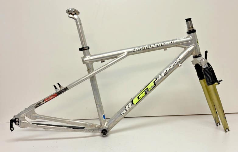 Vintage 1995 GT Avalance Al 17" C-T Mtn Bike Frame Rockshox Mag 10 Ritchey+