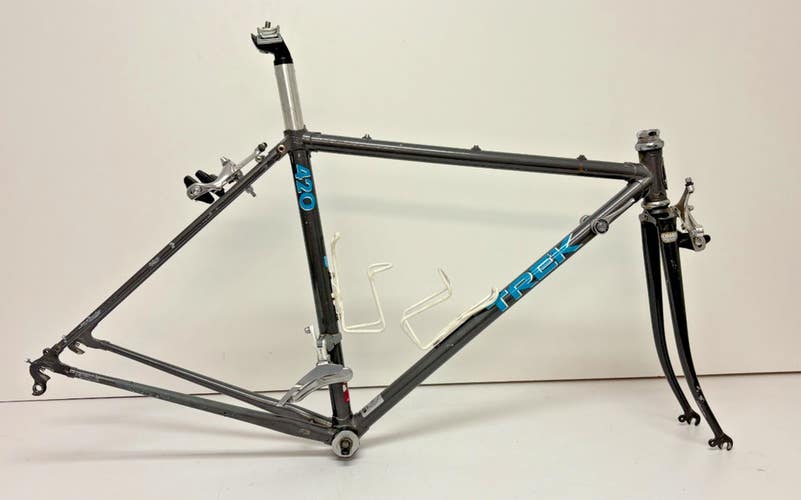 Vintage 1989 Trek 420 45cm C-C Lugged True Temper CrMo Road Frame/Fork BB 105 ++