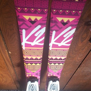 136cm GIRLS K2 Luv Bug Jr. SKIS w/Marker 4.5 Bindings *USED*