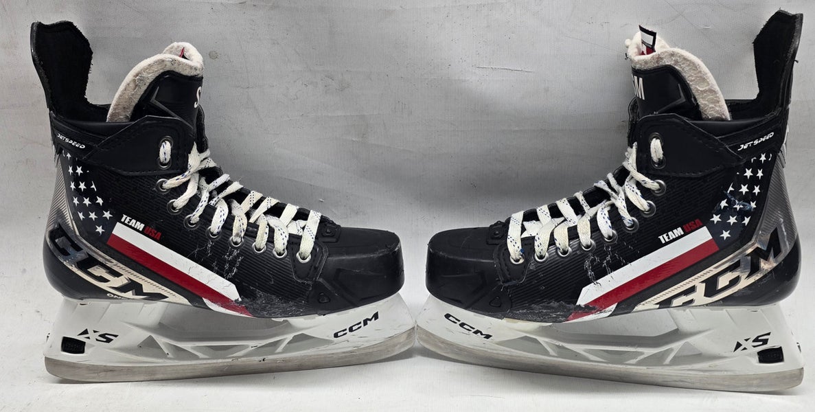 CCM Jetspeed FT4 Pro Stock Hockey Skates 10 R USED NCAA Team USA (14400)